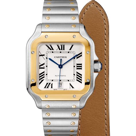 cartier santos gold and steel|santos cartier watch price.